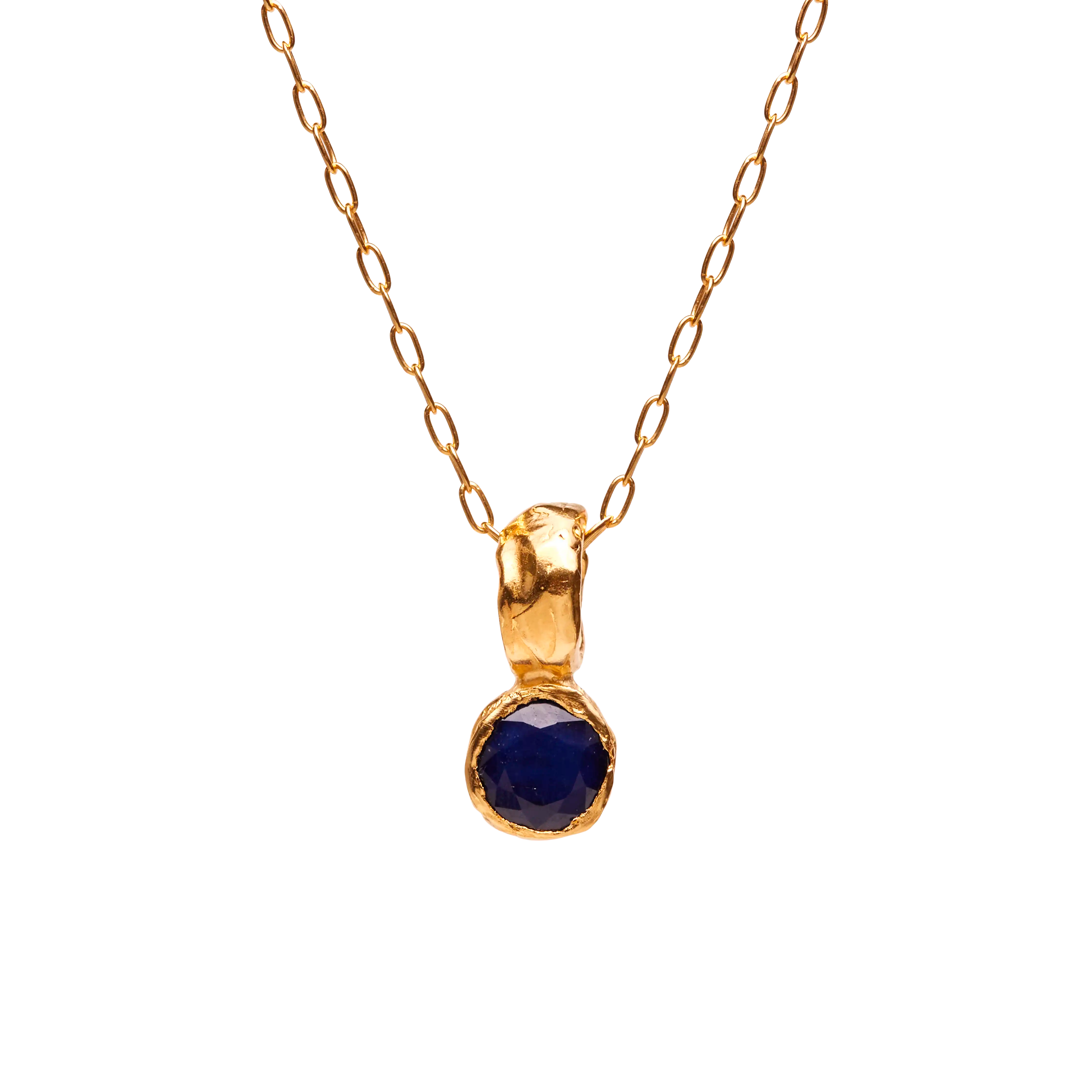 Septiembre: Gold Plated Necklace & Sapphire | Simuero Septiembre: Gold Plated Necklace & Sapphire | Simuero