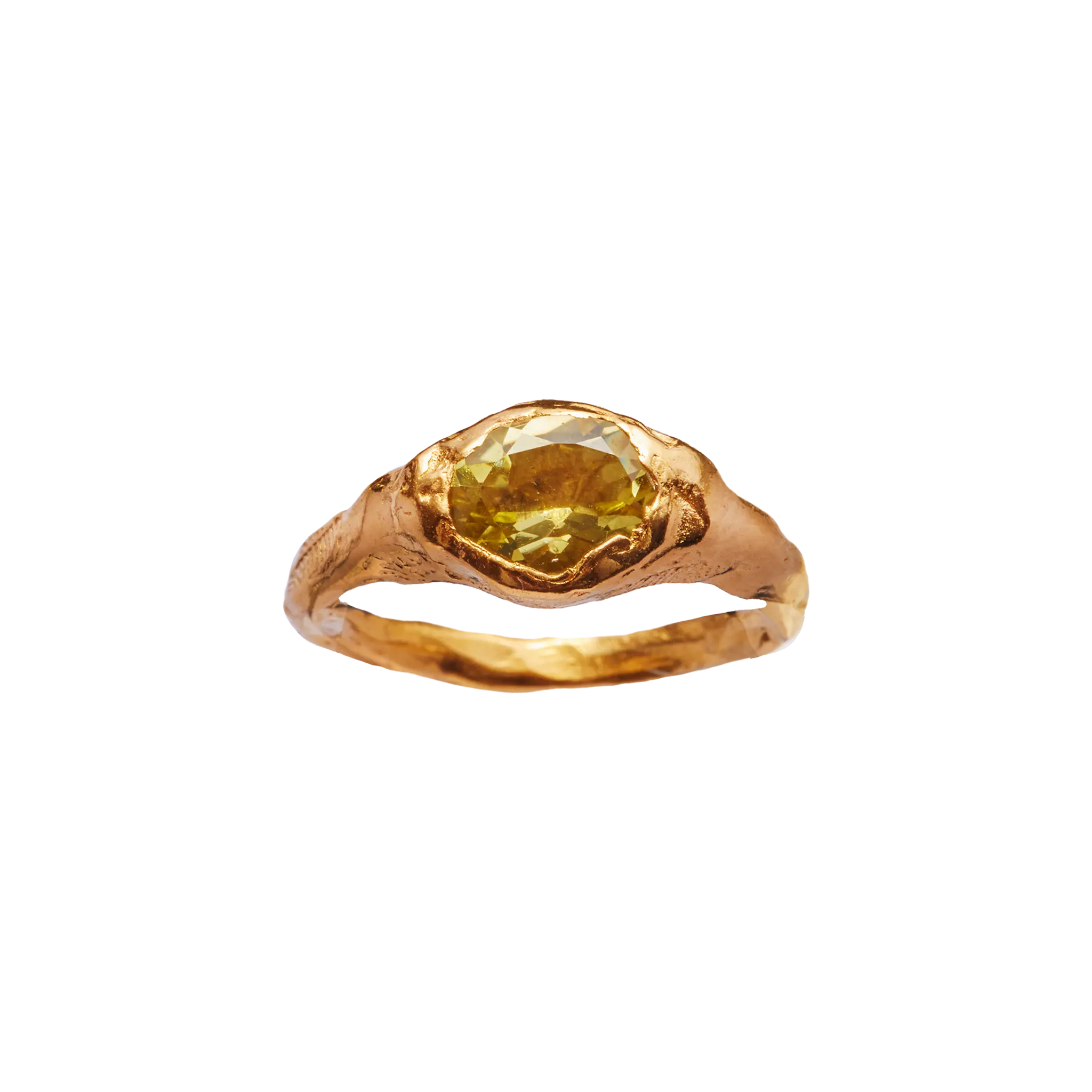 Faro Es Vedrà: 18k Gold Ring with Lemon Quartz | Simuero Faro Es Vedrà: 18k Gold Ring with Lemon Quartz | Simuero