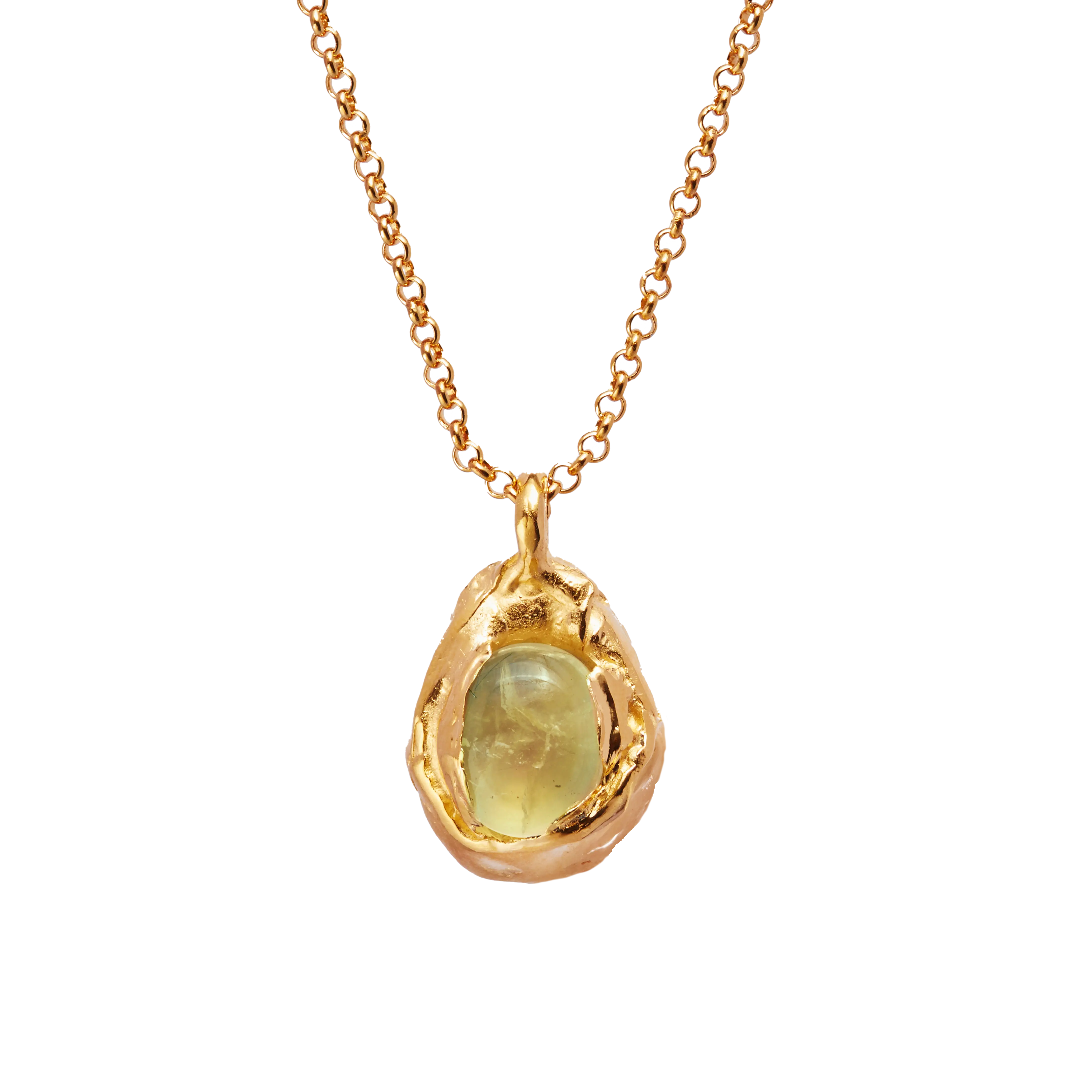 Néctar Uva: 18k Gold Plated Necklace & Prehnite | Simuero Néctar Uva: 18k Gold Plated Necklace & Prehnite | Simuero