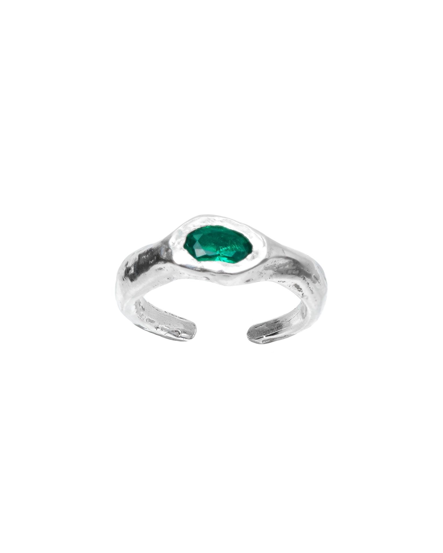 Faro Toe Green: Silver Nano Crystal Toe Ring | Simuero