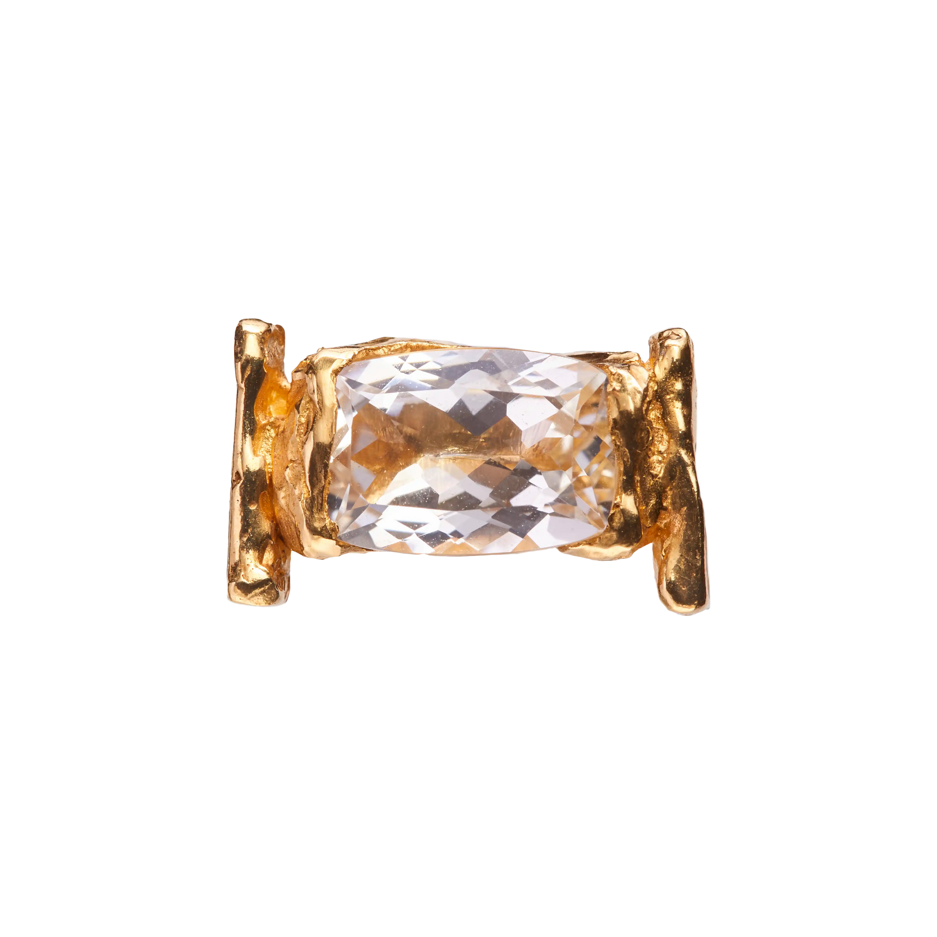Abril: Handmade 18k Gold Ring with White Topaz | Simuero
