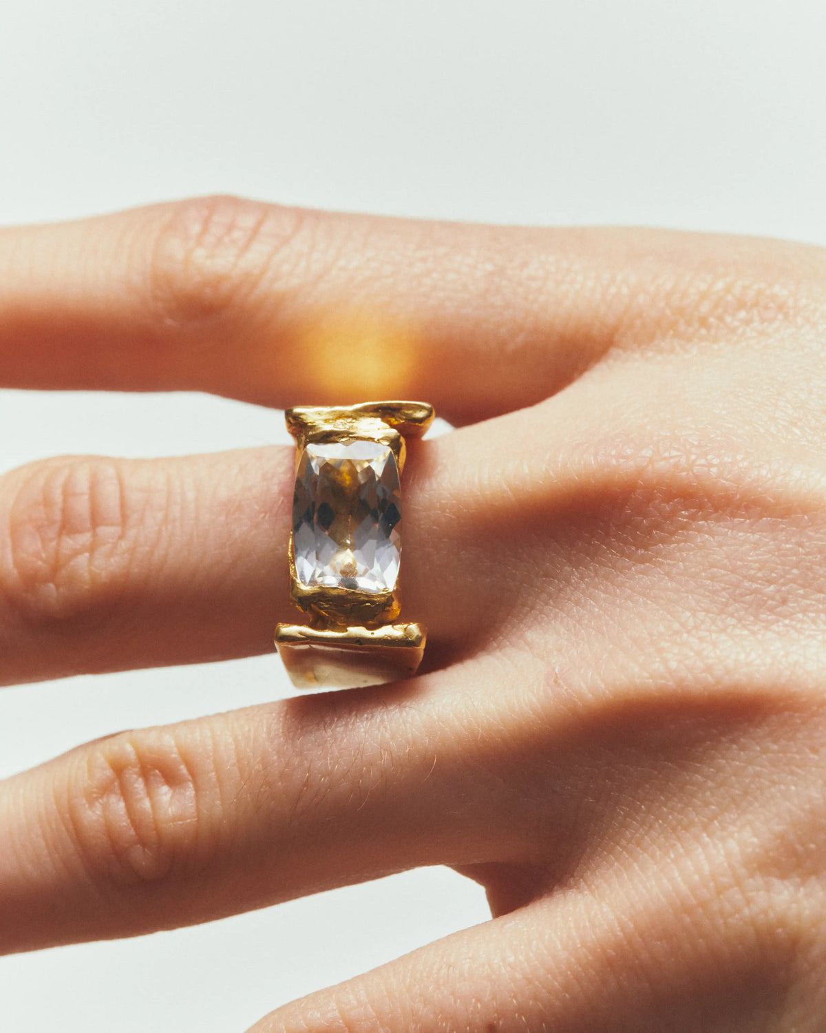 【新品未使用】Simuero Abril リング 16号 スペイン発 天然石　夏 04-april-white-topaz-ring-gold