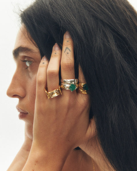 【海外限定】Simuero Mayo Ring エメラルド 天然石 指輪 手作り 05-may-emerald-ring-silver-
