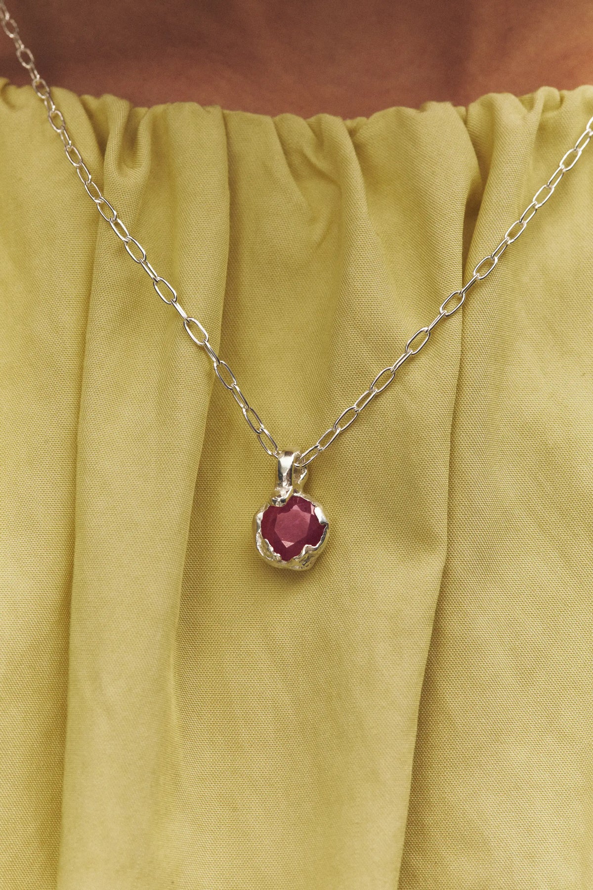 Julio: Recycled Silver Necklace & Ruby | Simuero