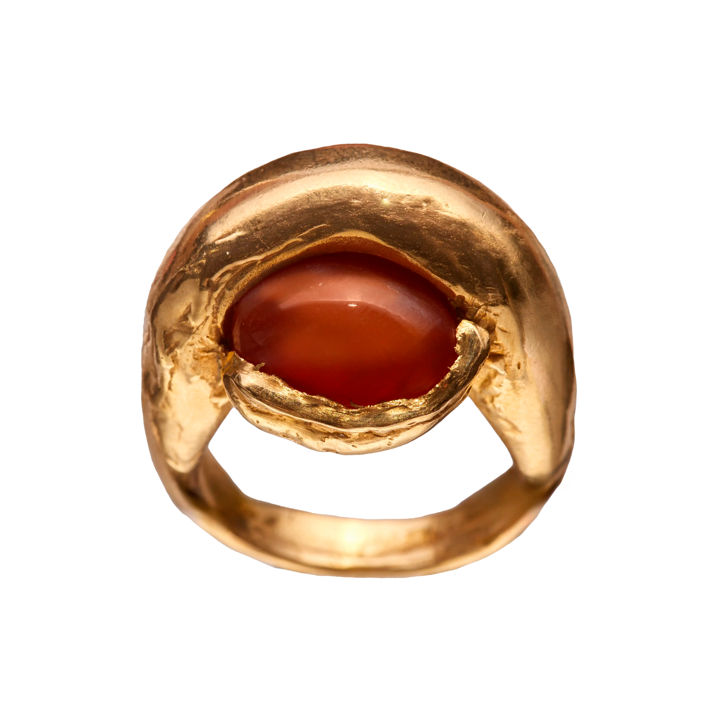 【海外限定】Simuero Agosto Ring オレンジグラデーション 瑪瑙 Agosto - Handmade gold plated ring | Simuero