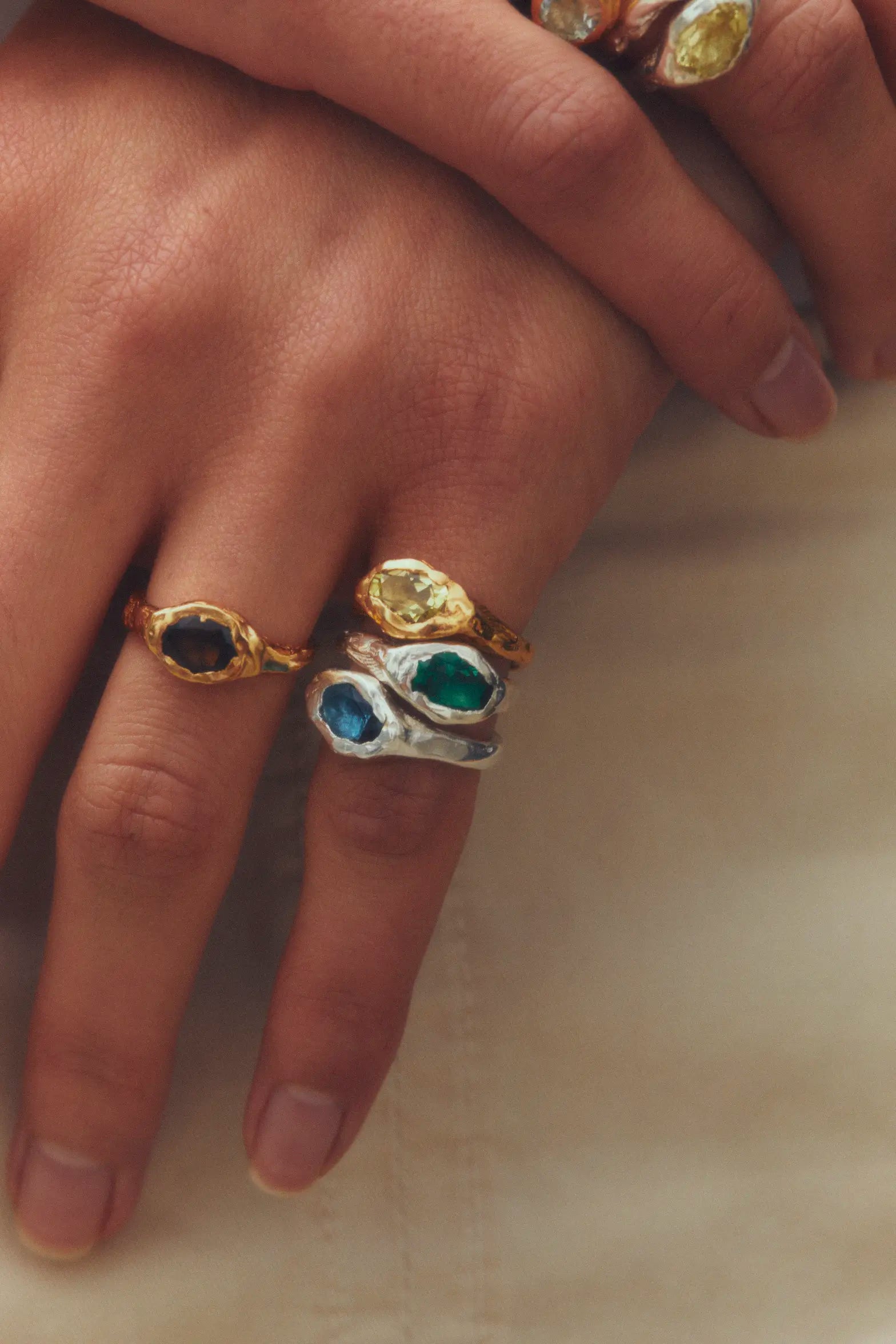 simuero Faro Es Vedrà リング FARO ES VEDRÀ - Handmade gold plated ring | Simuero