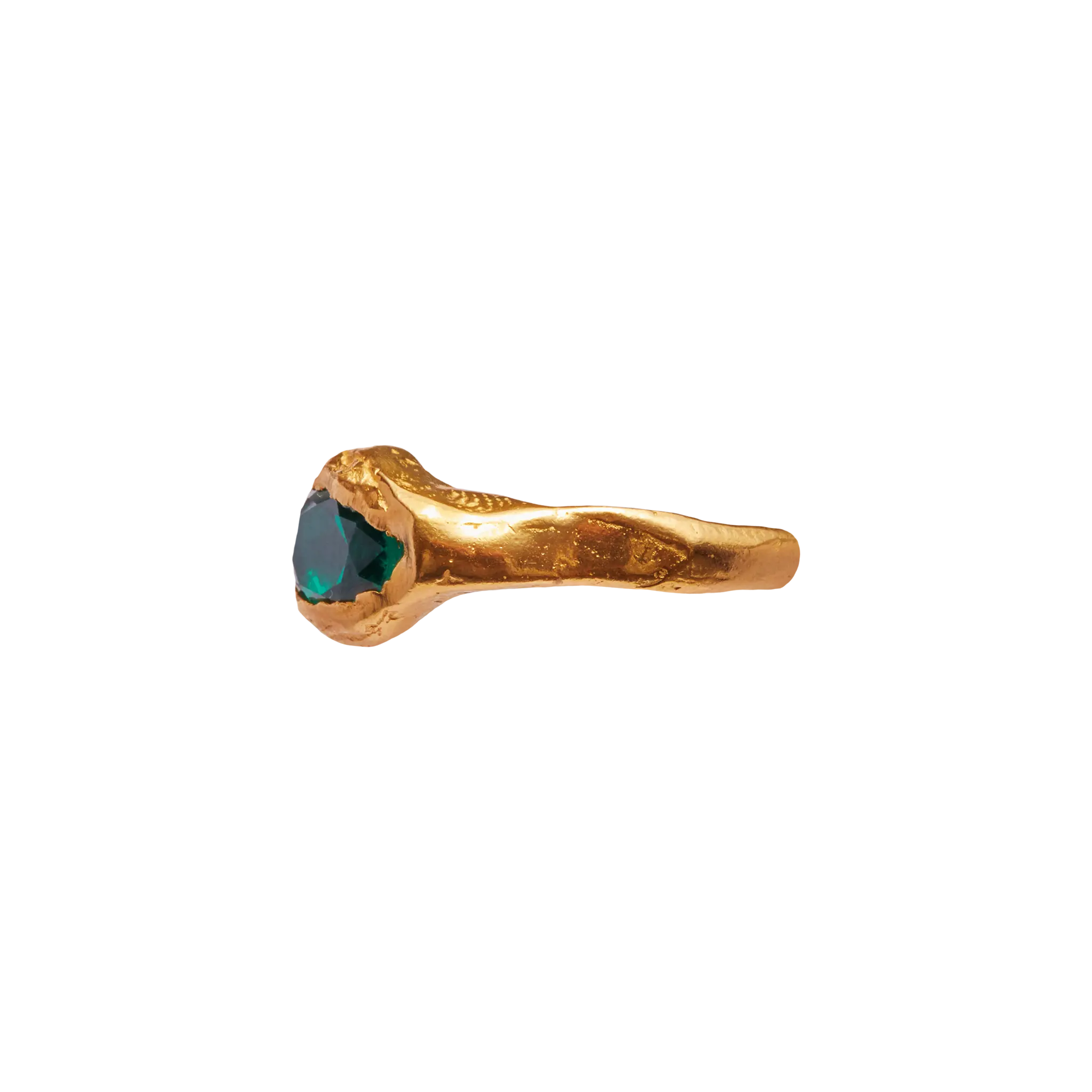 Faro Green: Handmade 18k Gold Ring with Emerald Cz| Simuero Faro Green: Handmade 18k Gold Ring with Emerald Cz| Simuero