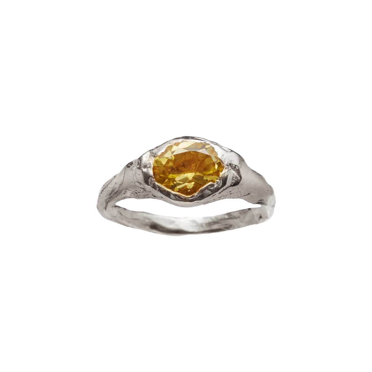 Faro Es Vedrà: Silver Ring with Lemon Quartz | Simuero