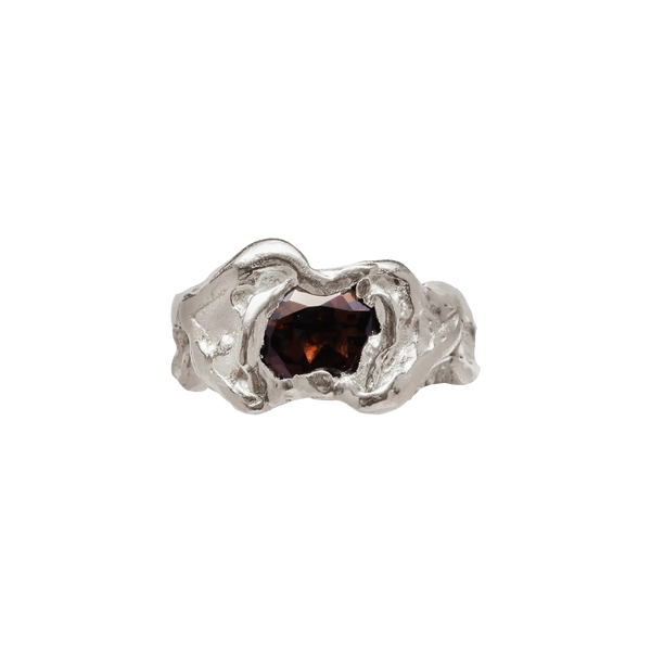 Ola Brown: Handmade Silver Smoky Quartz Ring | Simuero
