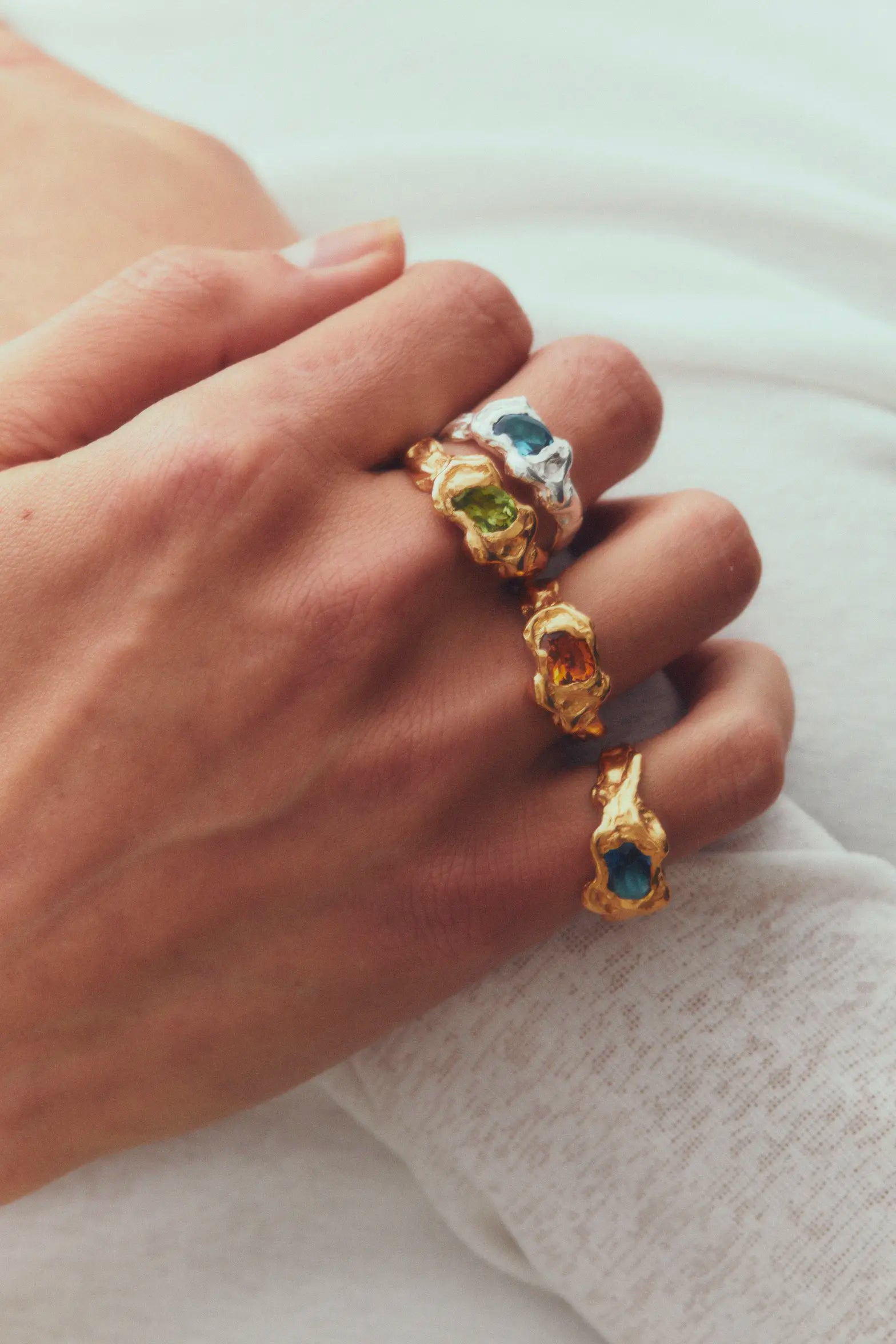 OLA GREEN - Handmade gold plated ring | Simuero OLA GREEN - Handmade gold plated ring | Simuero