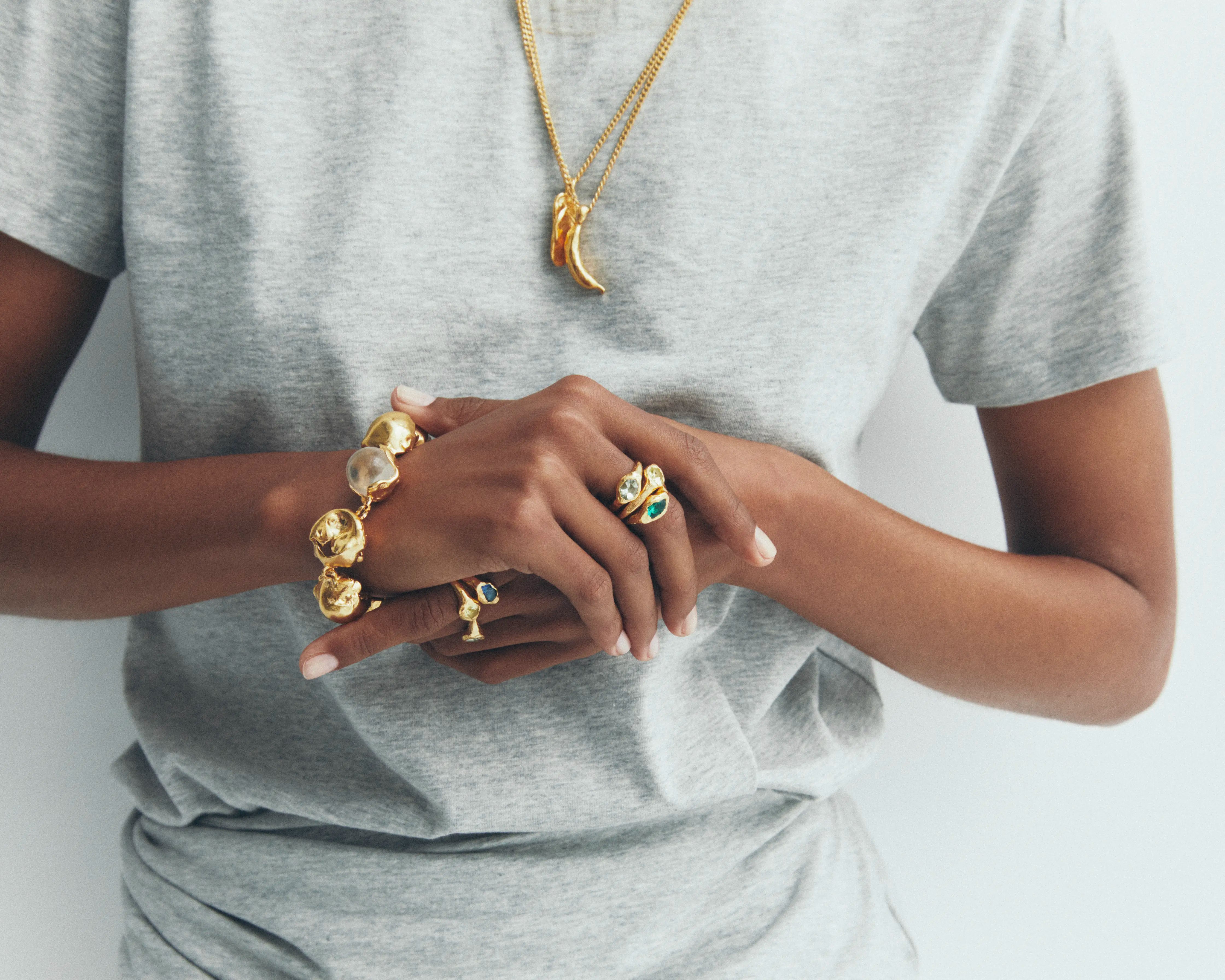 simuero ゴールドリング FARO GREEN - Handmade gold plated ring | Simuero