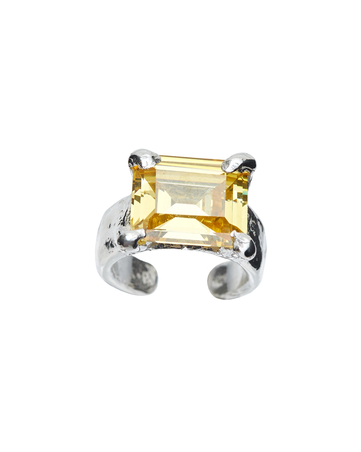 Amalia Toe Yellow: Silver Yellow Crystal Toe Ring | Simuero