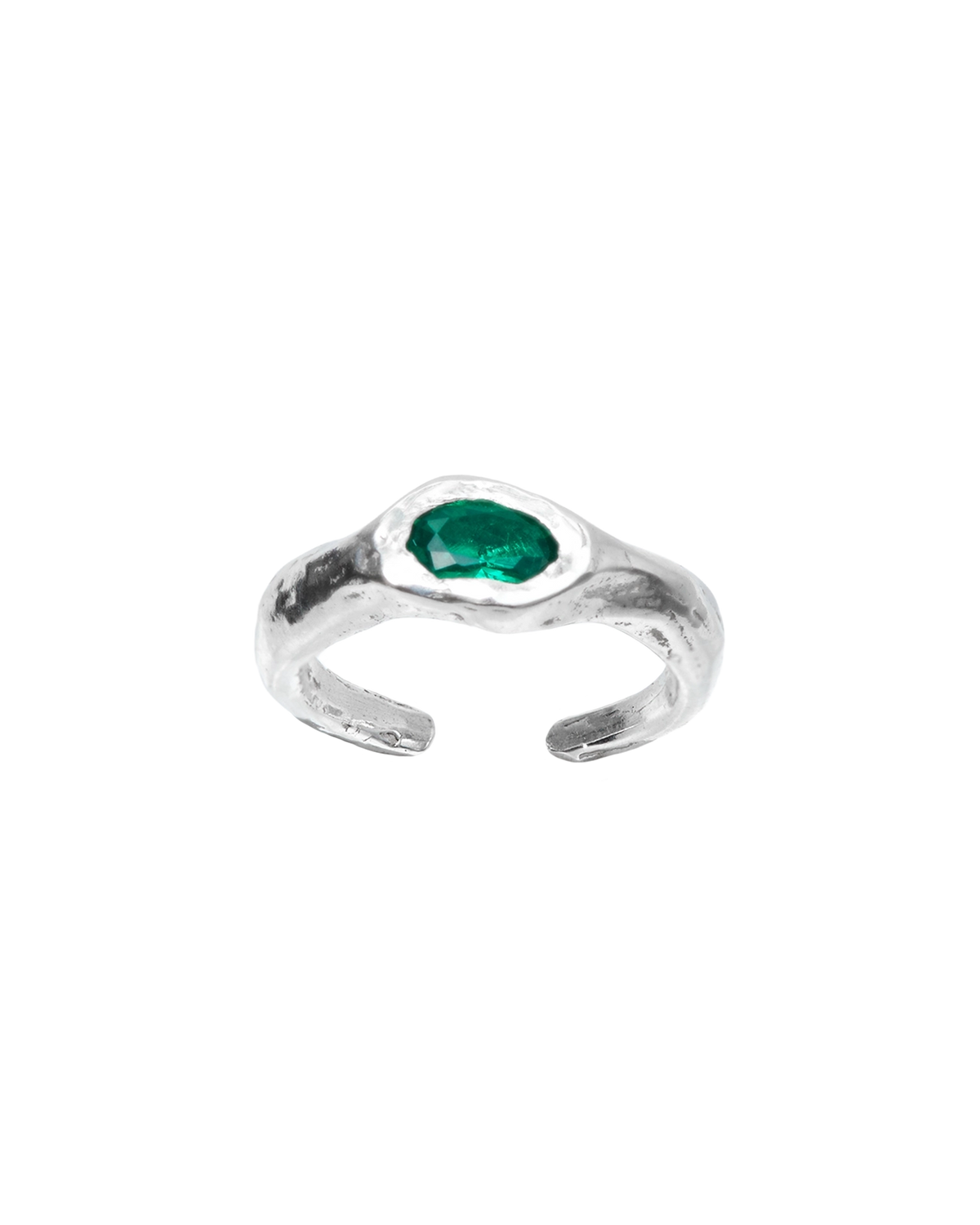 Faro Toe Green: Silver Nano Crystal Toe Ring | Simuero