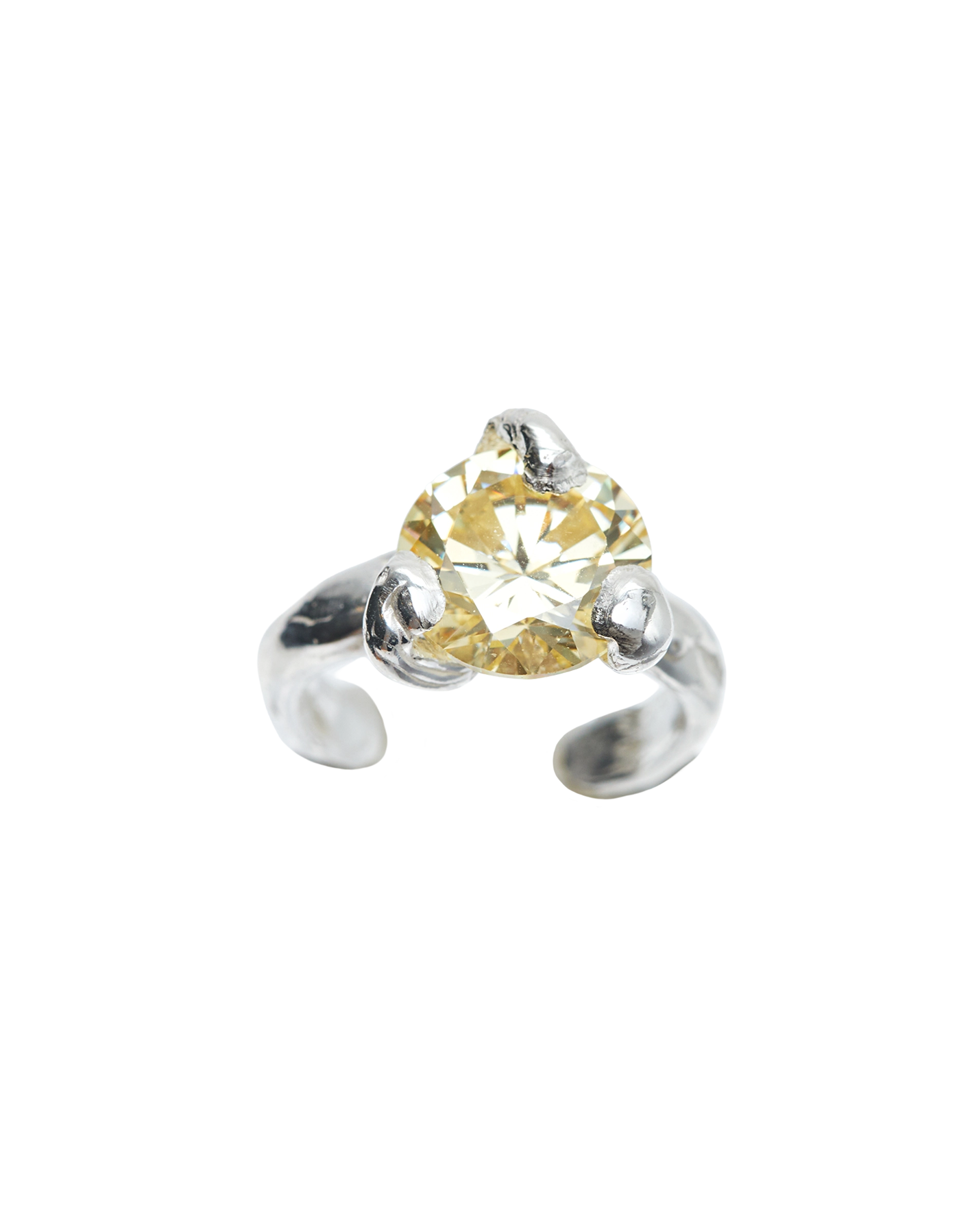 Rita Toe Yellow: handmade recycled silver toe ring with yellow crystal.